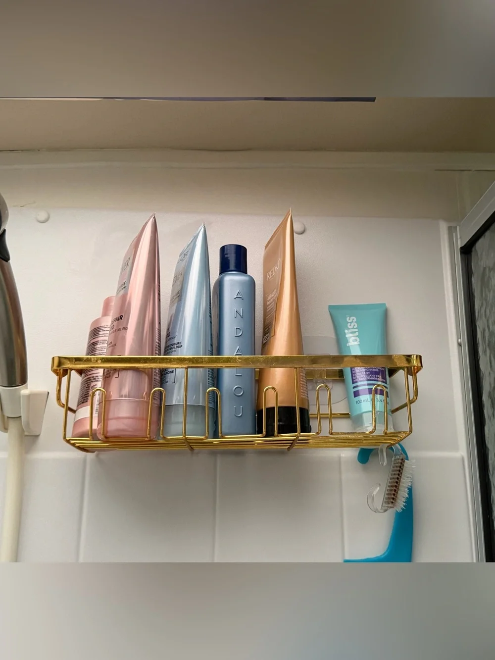 Gold Stainless Steel Shower Caddy Shelf x2